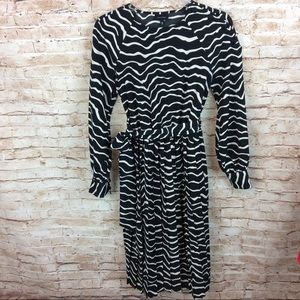 Zebra Pleated Dress- Twirly & Feminine